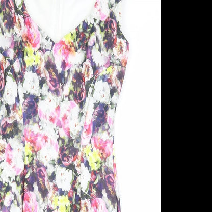 Coleen Womens Multicoloured Floral Polyester Pencil Dress Size 12 Sweetheart Zip