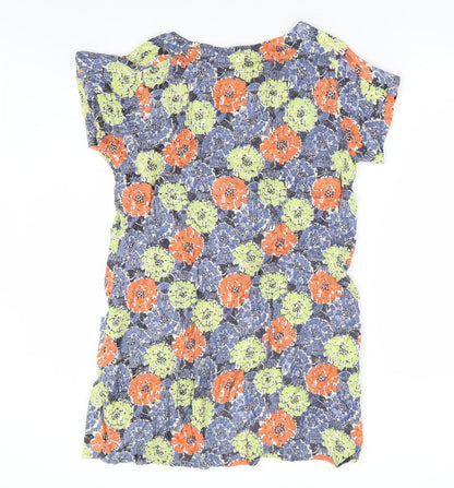Mistral Womens Multicoloured Floral Viscose Shift Size 14 V-Neck Pullover - Butterfly