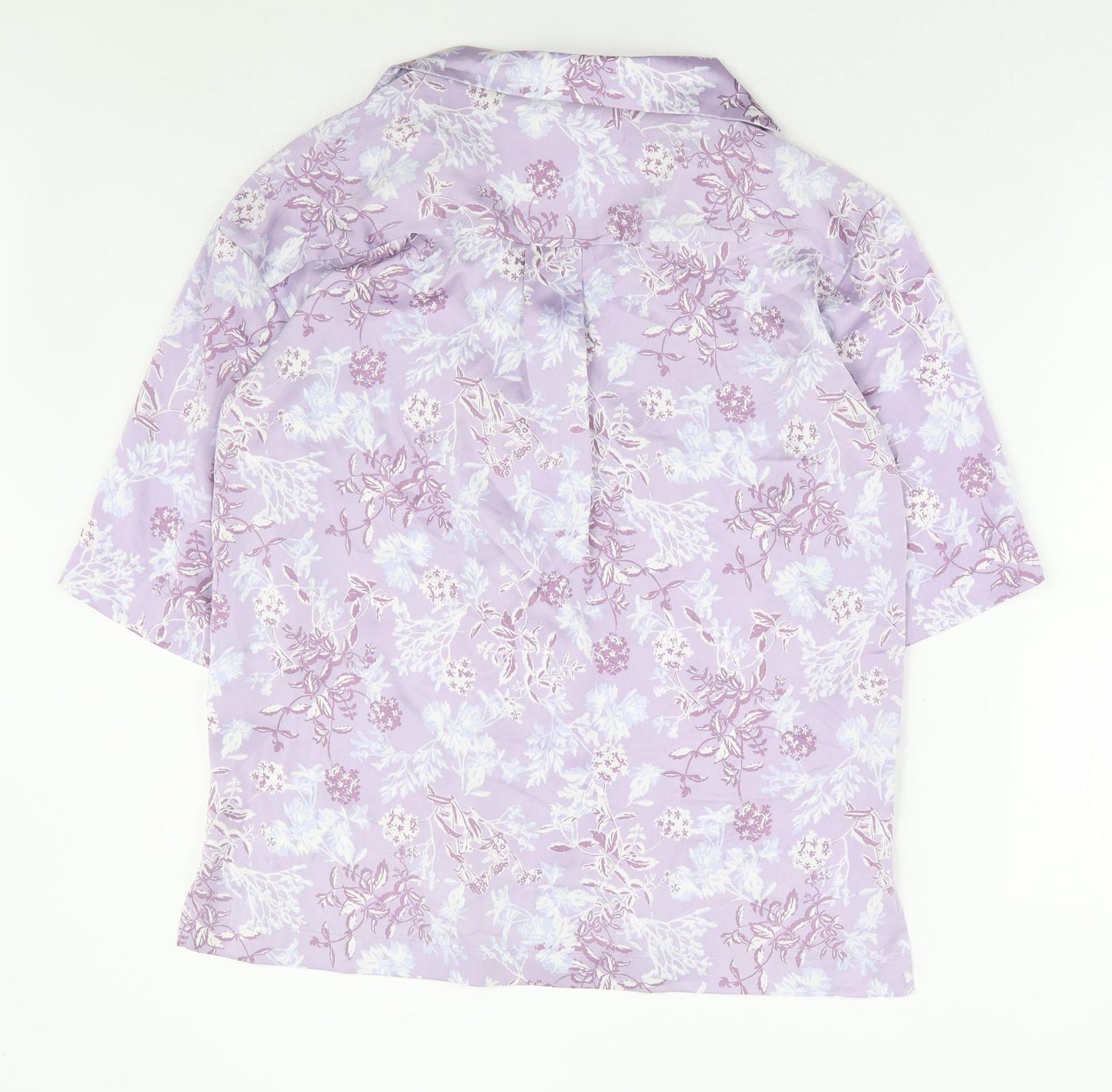 Womens UK Size S Zara Purple Basic Button-Up