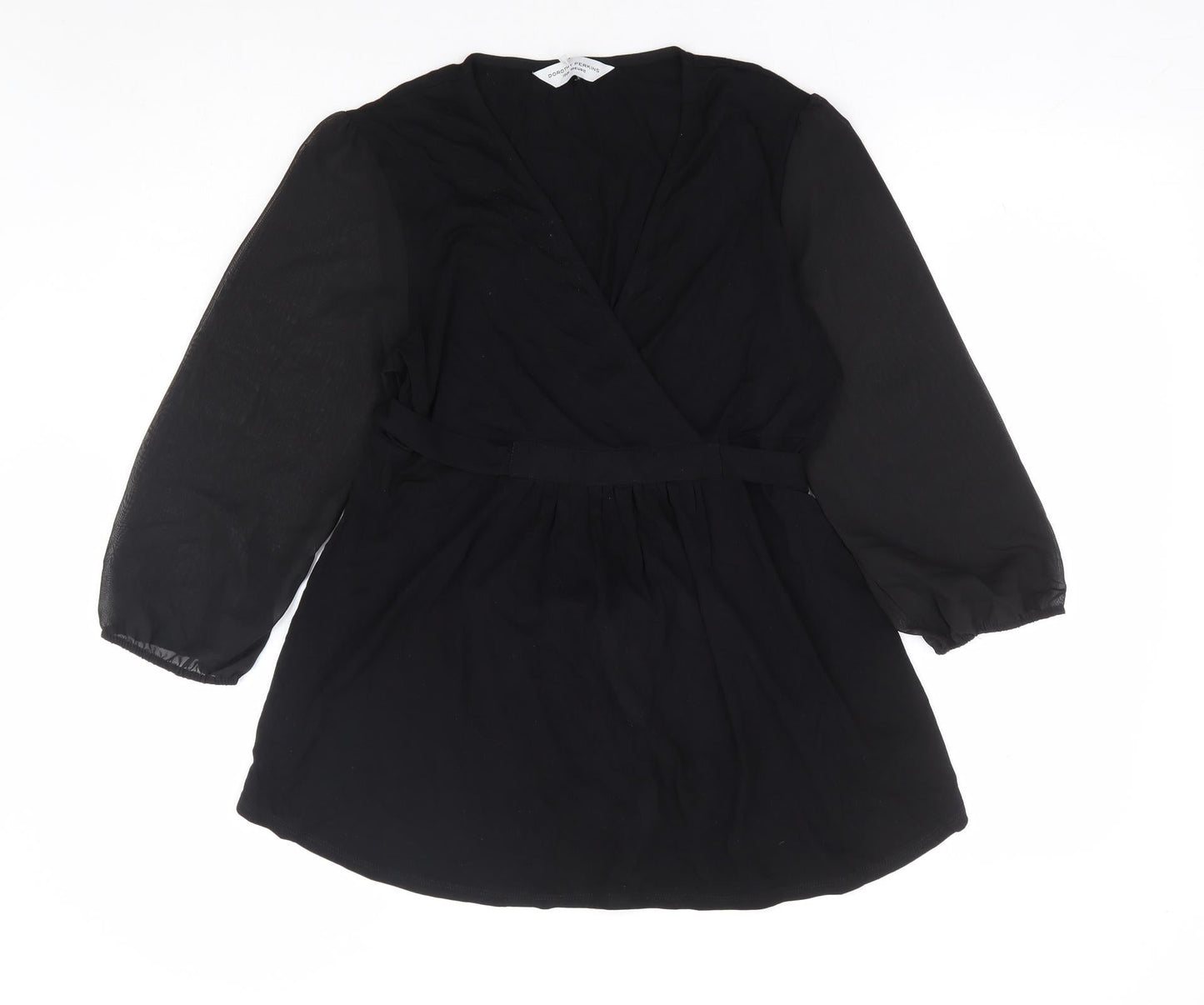 Womens UK Size 12 Dorothy Perkins Black Basic Blouse