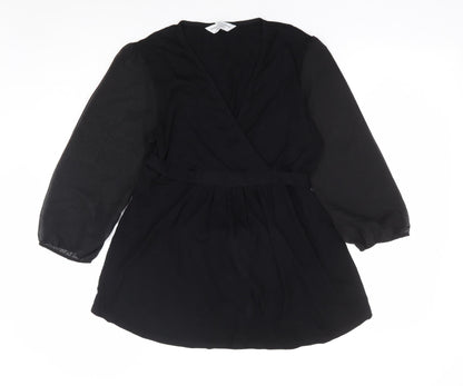 Womens UK Size 12 Dorothy Perkins Black Basic Blouse