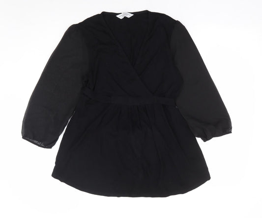 Womens UK Size 12 Dorothy Perkins Black Basic Blouse