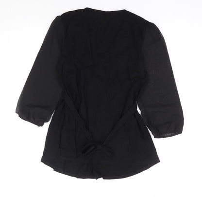 Womens UK Size 12 Dorothy Perkins Black Basic Blouse