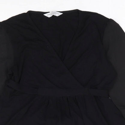 Womens UK Size 12 Dorothy Perkins Black Basic Blouse