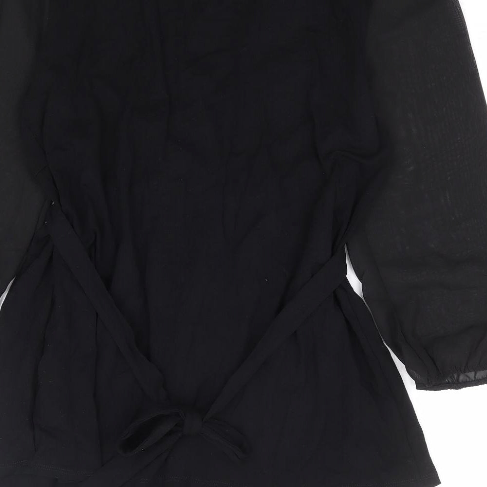 Womens UK Size 12 Dorothy Perkins Black Basic Blouse