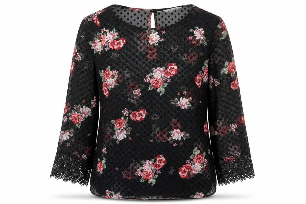 Womens UK Size 8 Peacocks Black Basic Blouse