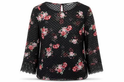 Womens UK Size 8 Peacocks Black Basic Blouse
