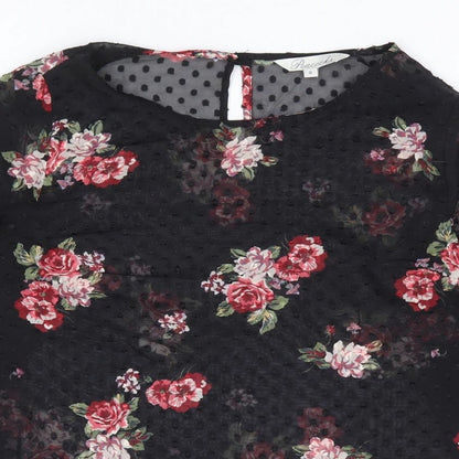 Womens UK Size 8 Peacocks Black Basic Blouse