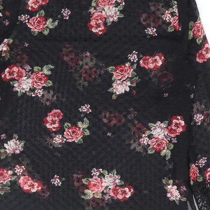 Womens UK Size 8 Peacocks Black Basic Blouse