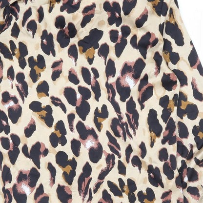 Womens UK Size M Preworn Brown Basic Button-Up