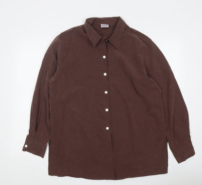 Womens UK Size 14 mackays Brown Basic Button-Up