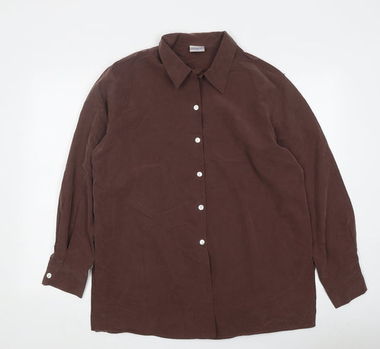 Womens UK Size 14 mackays Brown Basic Button-Up