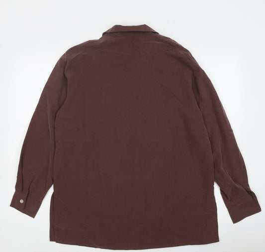 Womens UK Size 14 mackays Brown Basic Button-Up