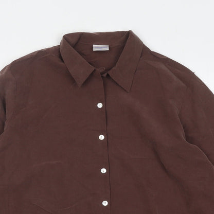 Womens UK Size 14 mackays Brown Basic Button-Up