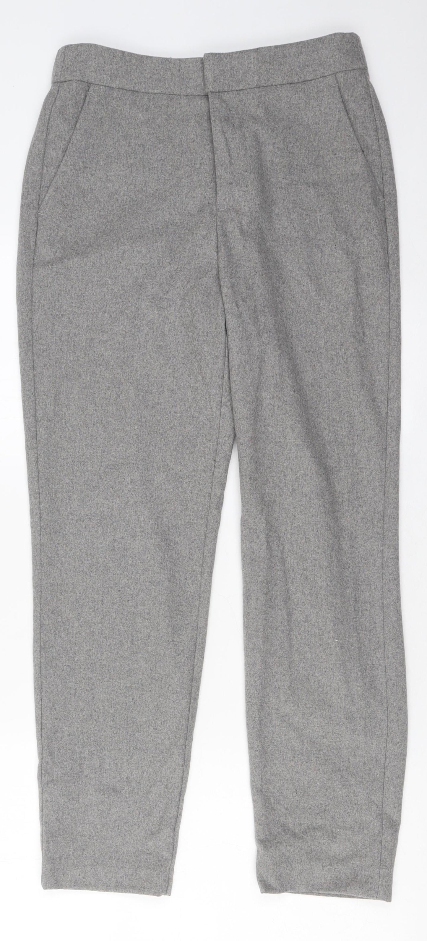 L.O.G.G. Womens Grey Polyester Trousers Size 6 L35 in Regular Zip