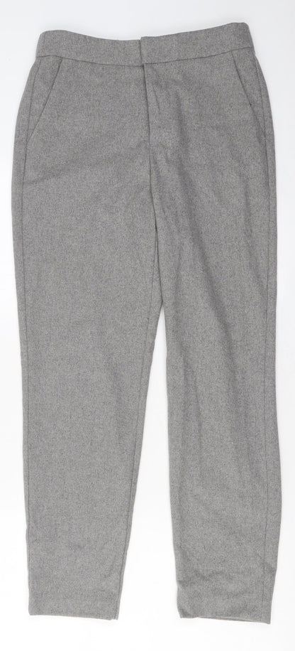 L.O.G.G. Womens Grey Polyester Trousers Size 6 L35 in Regular Zip