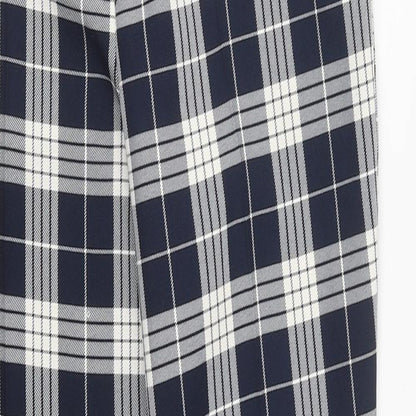 Primark Womens Black Plaid Polyester Trousers Size 6 L35 in Regular Zip