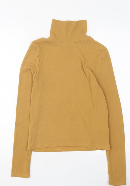 Cooperative Womens Yellow Polyester Tunic Polo Size XS Roll Neck
