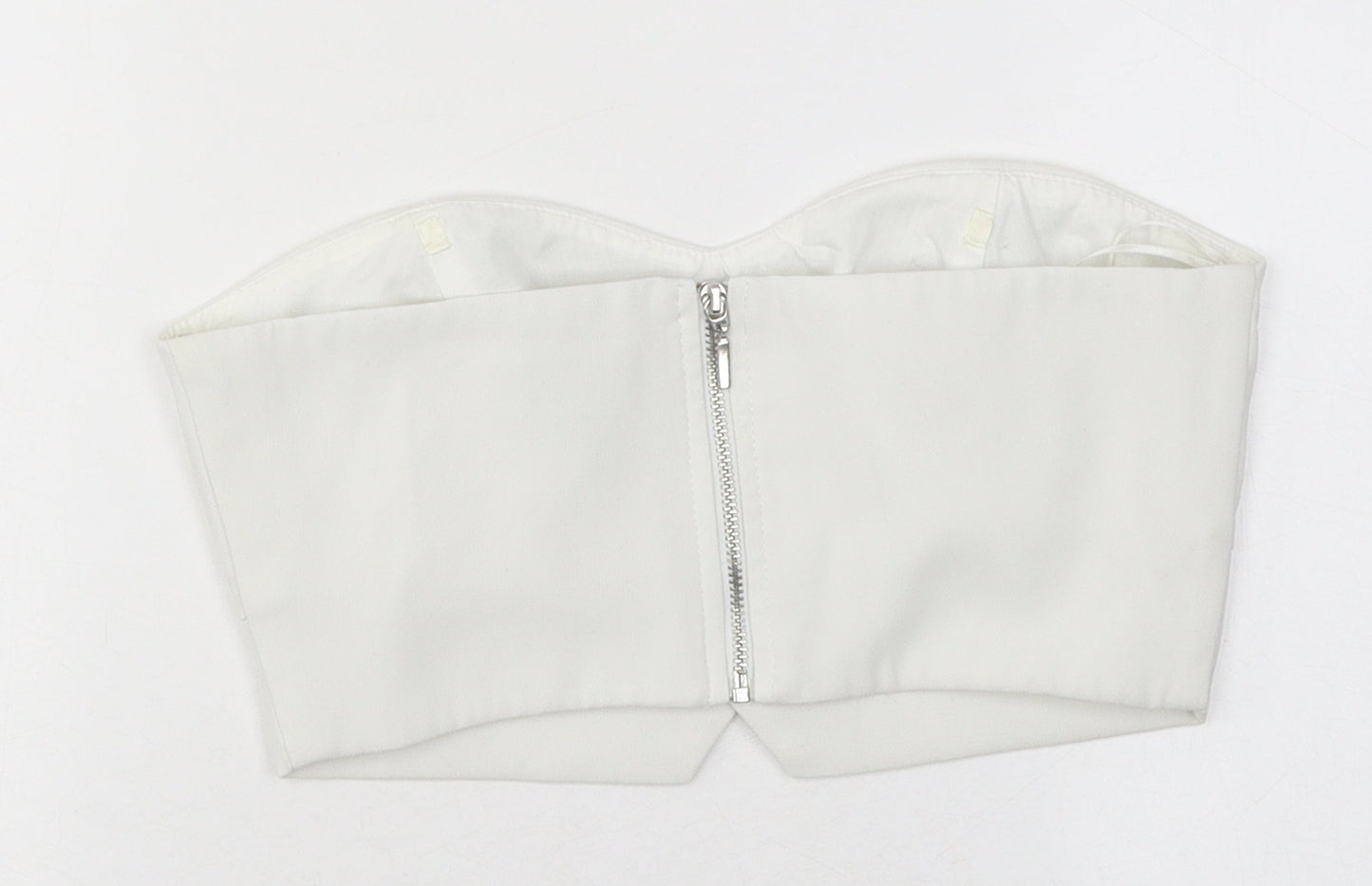 Womens UK Size 8 Topshop White Cropped Blouse