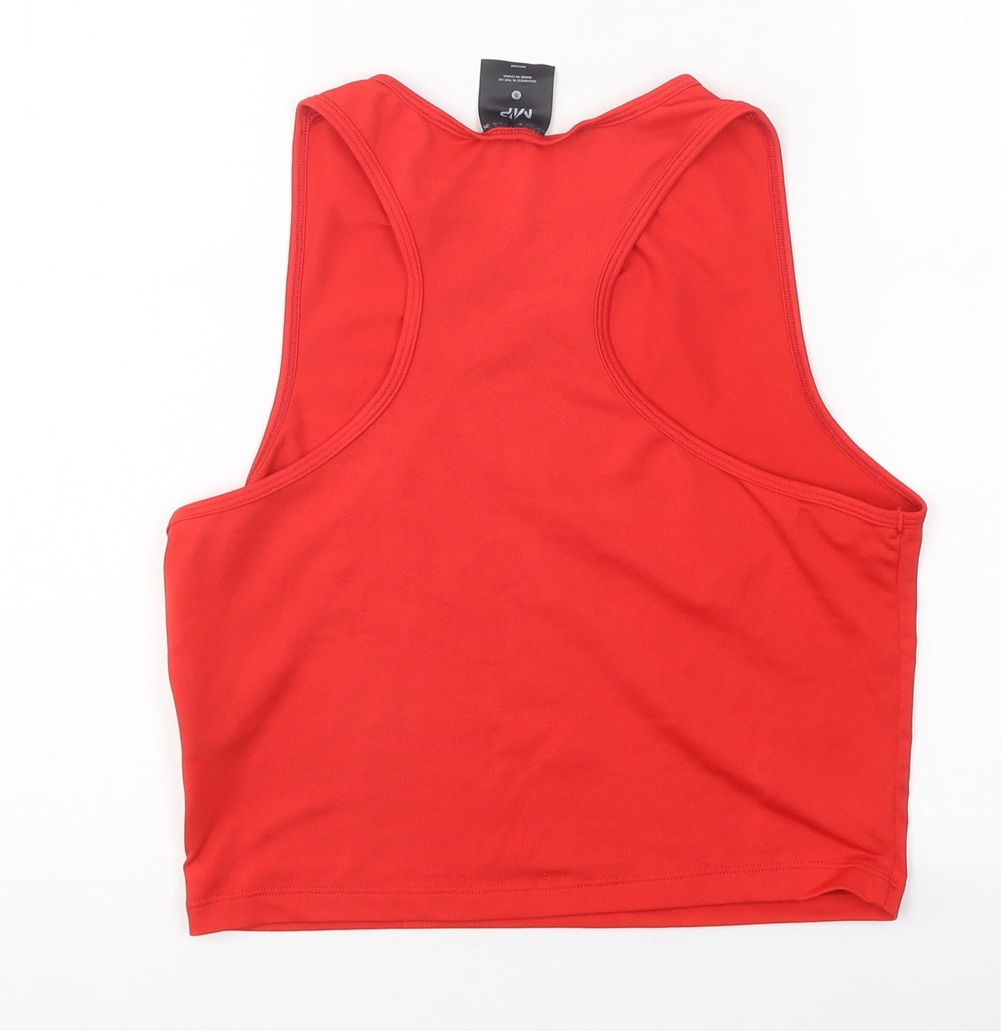 MP Womens Red Polyester Cropped Tank Size S Roll Neck