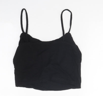 Primark Girls Black Polyester Camisole Casual Size S Sweetheart Pullover - Cropped