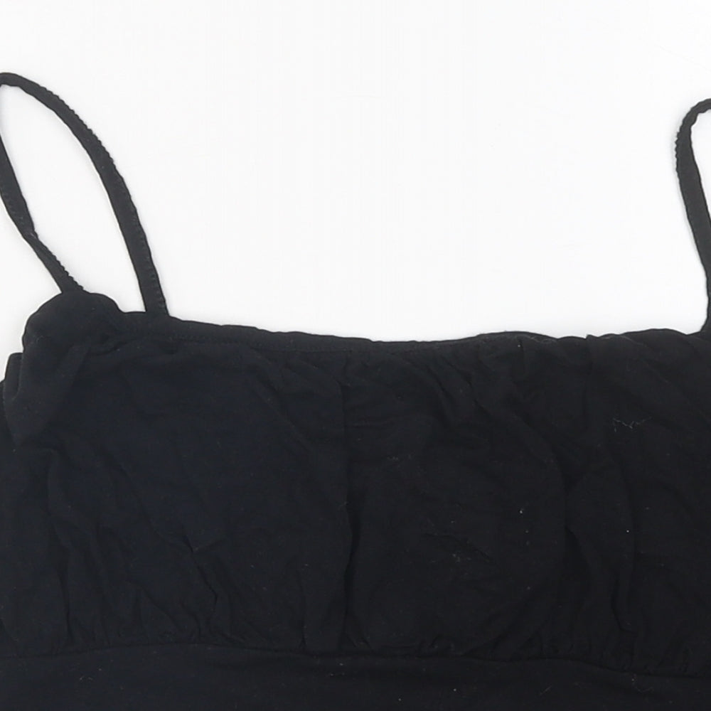 Primark Girls Black Polyester Camisole Casual Size S Sweetheart Pullover - Cropped