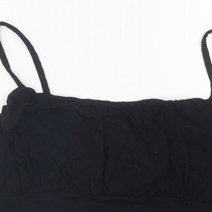 Primark Girls Black Polyester Camisole Casual Size S Sweetheart Pullover - Cropped