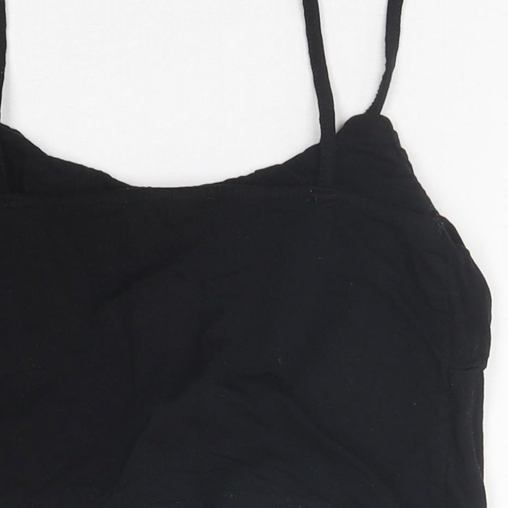 Primark Girls Black Polyester Camisole Casual Size S Sweetheart Pullover - Cropped