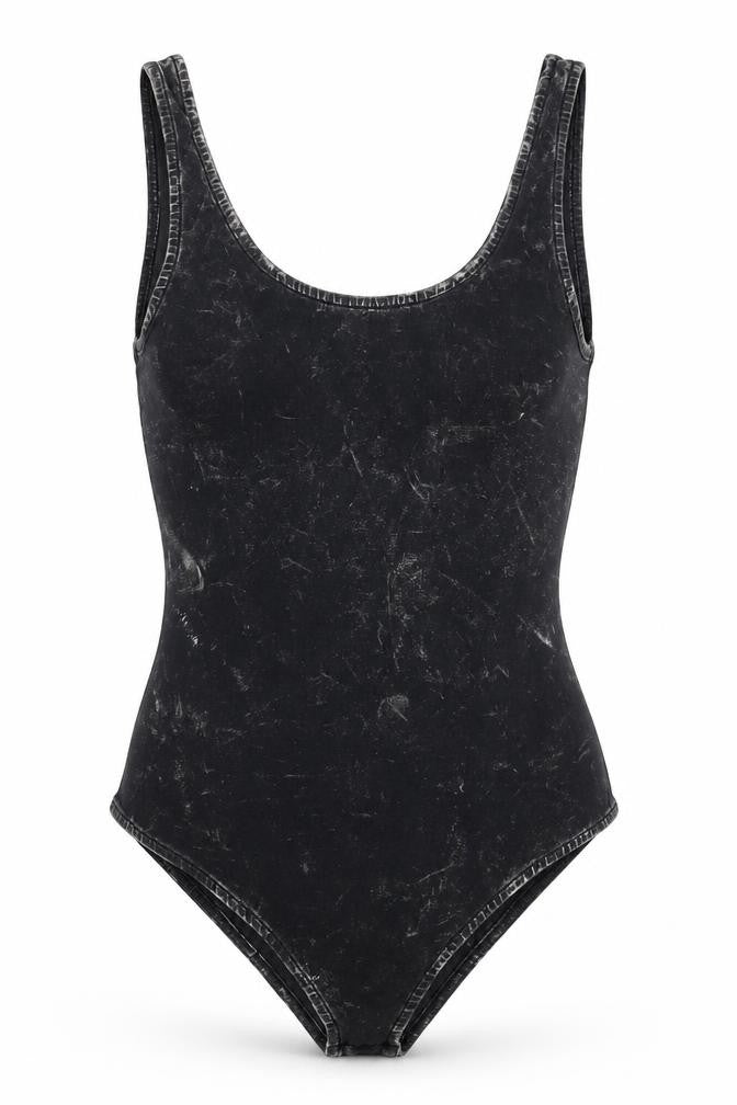 Womens UK Size S Divided One-Piece Black Bodysuit