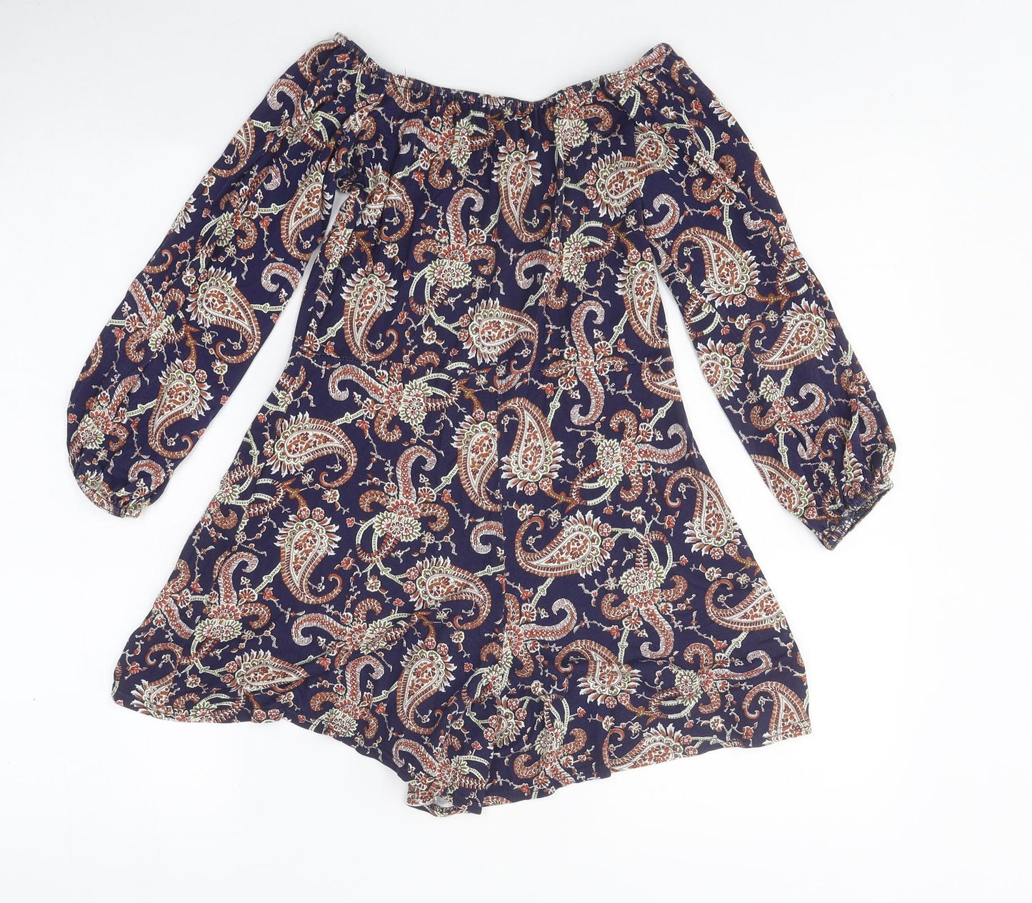 Boohoo Womens Multicoloured Geometric 100% Polyester Playsuit One-Piece Size 10 L9 in Pullover