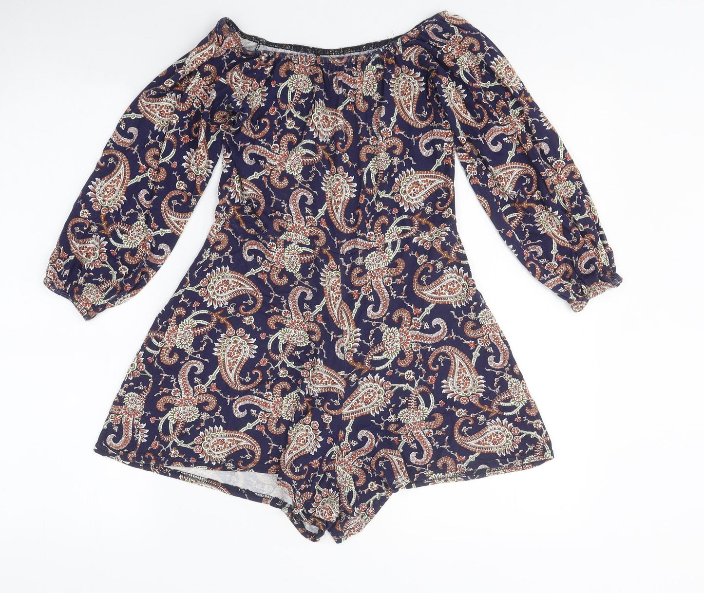 Boohoo Womens Multicoloured Geometric 100% Polyester Playsuit One-Piece Size 10 L9 in Pullover