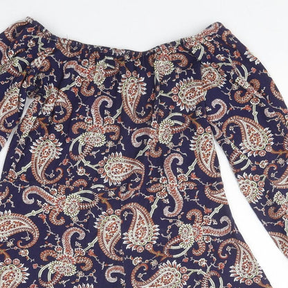 Boohoo Womens Multicoloured Geometric 100% Polyester Playsuit One-Piece Size 10 L9 in Pullover