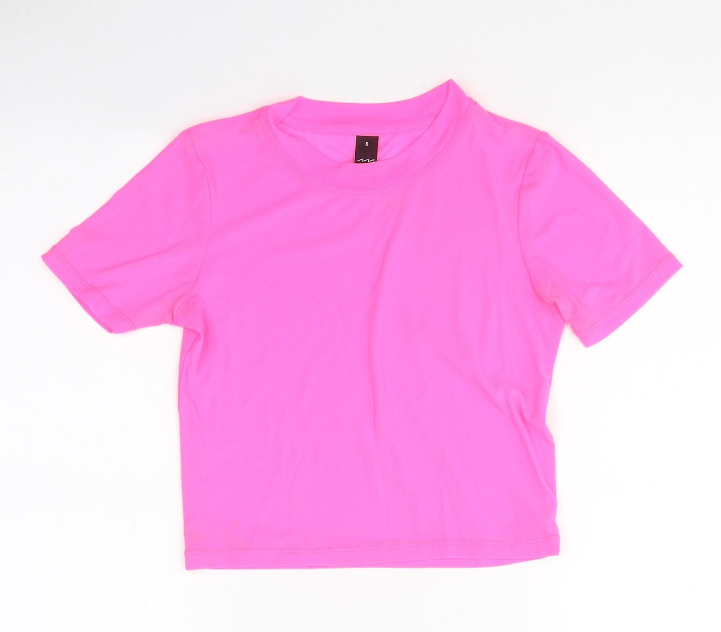 Womens UK Size S Preworn Pink Cropped T-Shirt
