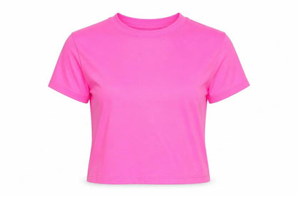 Womens UK Size S Preworn Pink Cropped T-Shirt