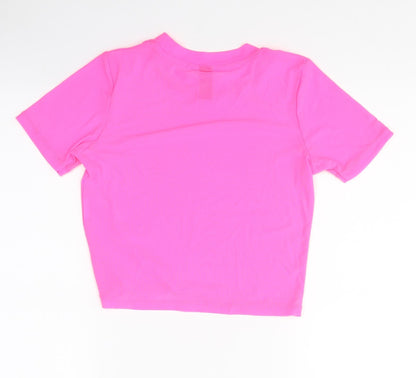 Womens UK Size S Preworn Pink Cropped T-Shirt