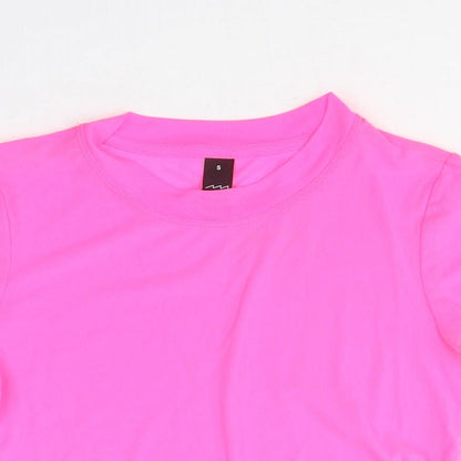 Womens UK Size S Preworn Pink Cropped T-Shirt
