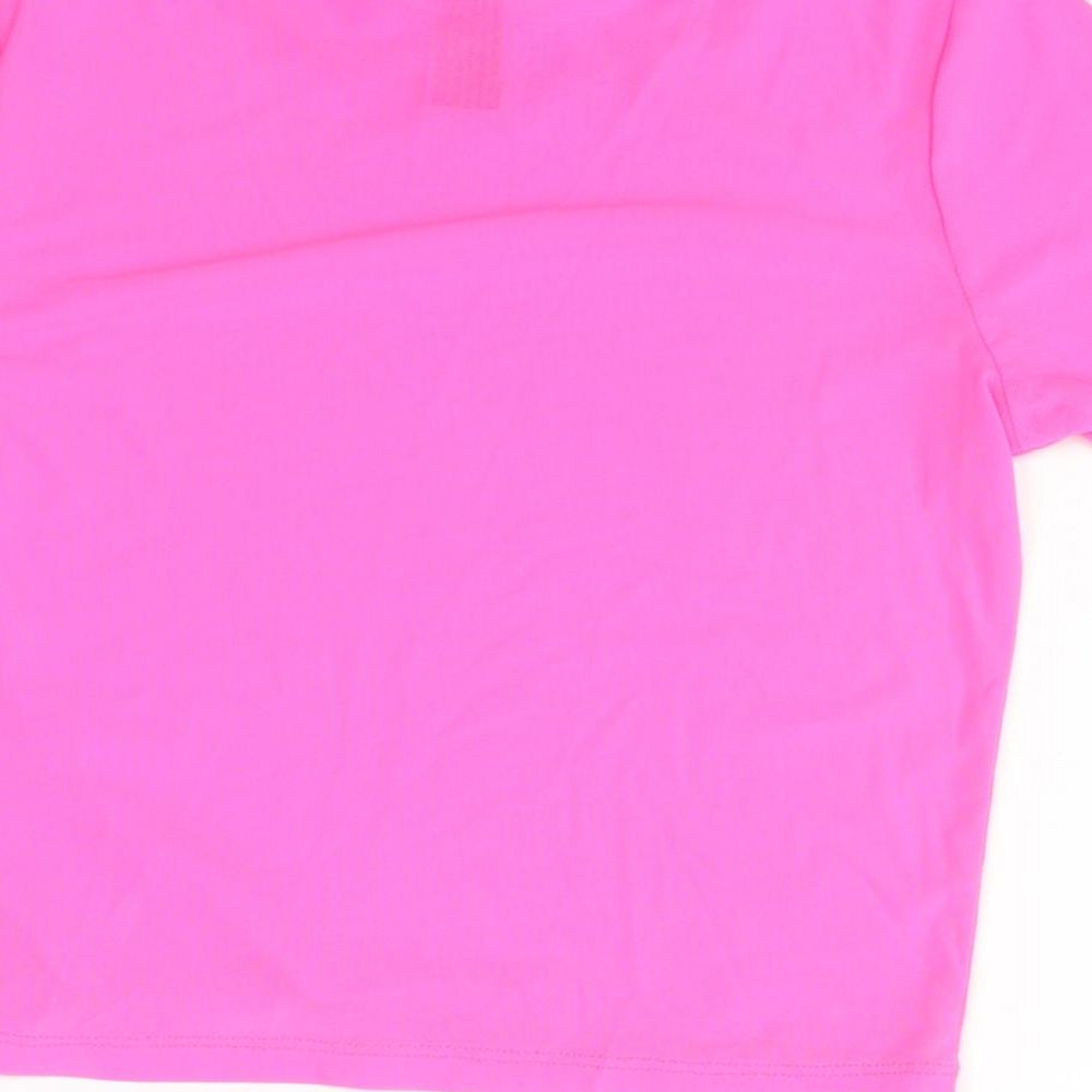 Womens UK Size S Preworn Pink Cropped T-Shirt