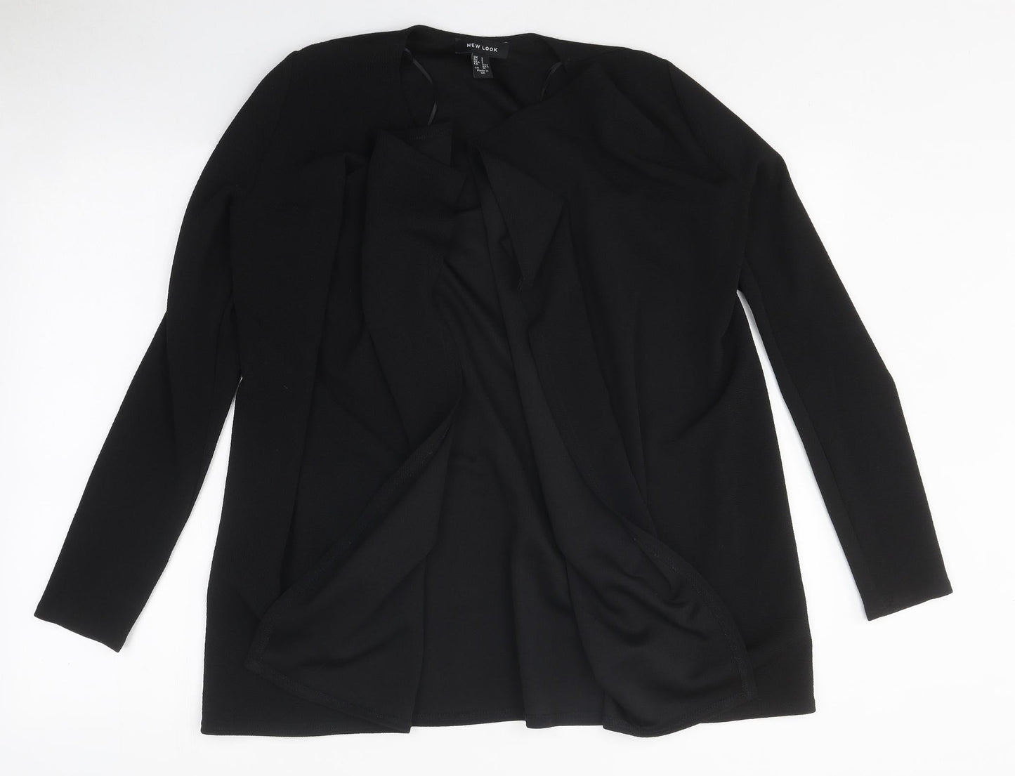 New Look Womens Black Round Neck Polyester Cardigan Jumper Size S