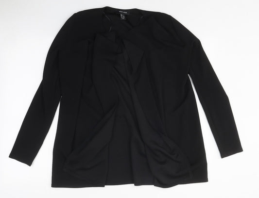 New Look Womens Black Round Neck Polyester Cardigan Jumper Size S