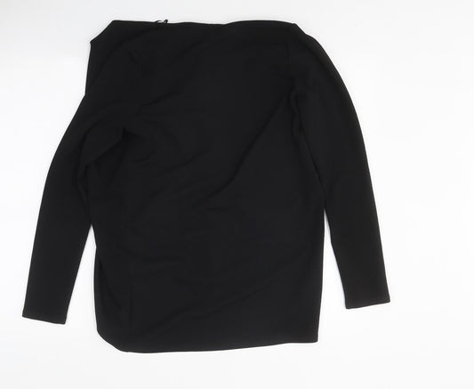New Look Womens Black Round Neck Polyester Cardigan Jumper Size S