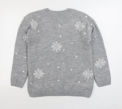 Womens UK Size S Preworn Grey Pullover Jumper