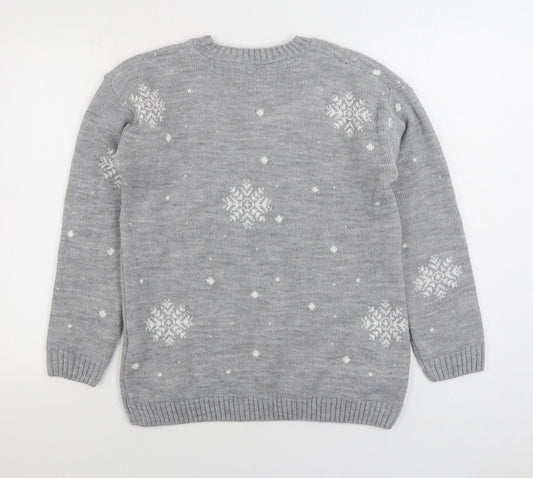 Womens UK Size S Preworn Grey Pullover Jumper