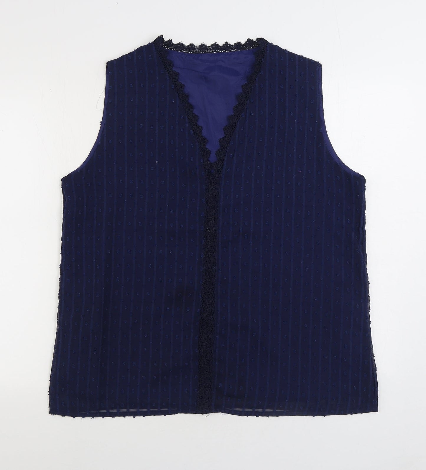 Womens UK Size XL Preworn Blue Basic Blouse