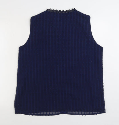 Womens UK Size XL Preworn Blue Basic Blouse