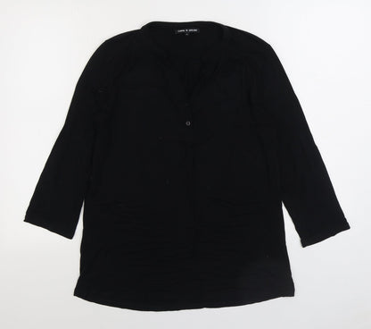 Womens UK Size M Cable & Gauge Black Basic Blouse
