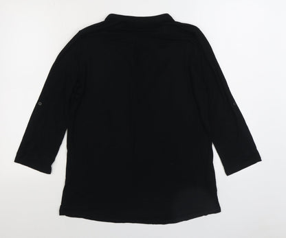 Womens UK Size M Cable & Gauge Black Basic Blouse