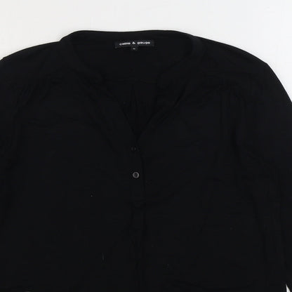 Womens UK Size M Cable & Gauge Black Basic Blouse