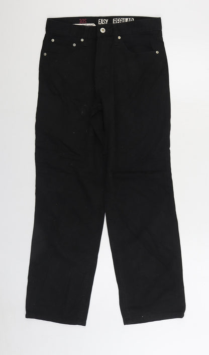 Womens UK Size 28 in Easy Regular Fit Straight Black Jeans