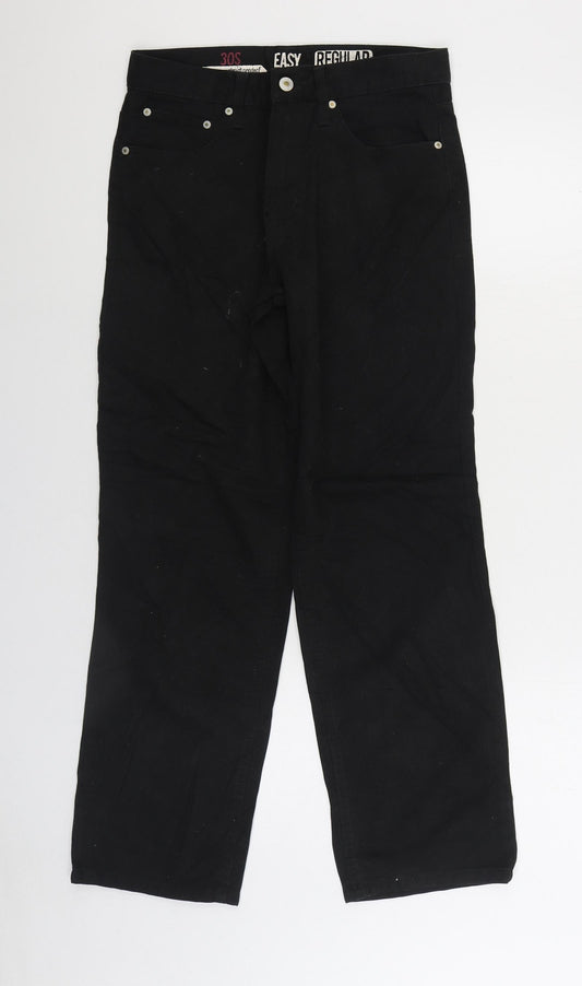Womens UK Size 28 in Easy Regular Fit Straight Black Jeans