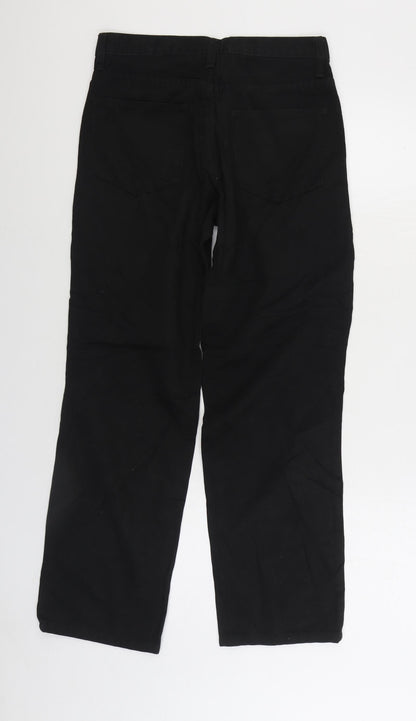 Womens UK Size 28 in Easy Regular Fit Straight Black Jeans